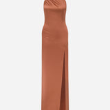 Luce - Backless Satin Dress with Front Slit