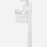 Aurora - Jersey Top With Handmade  Accesory in White