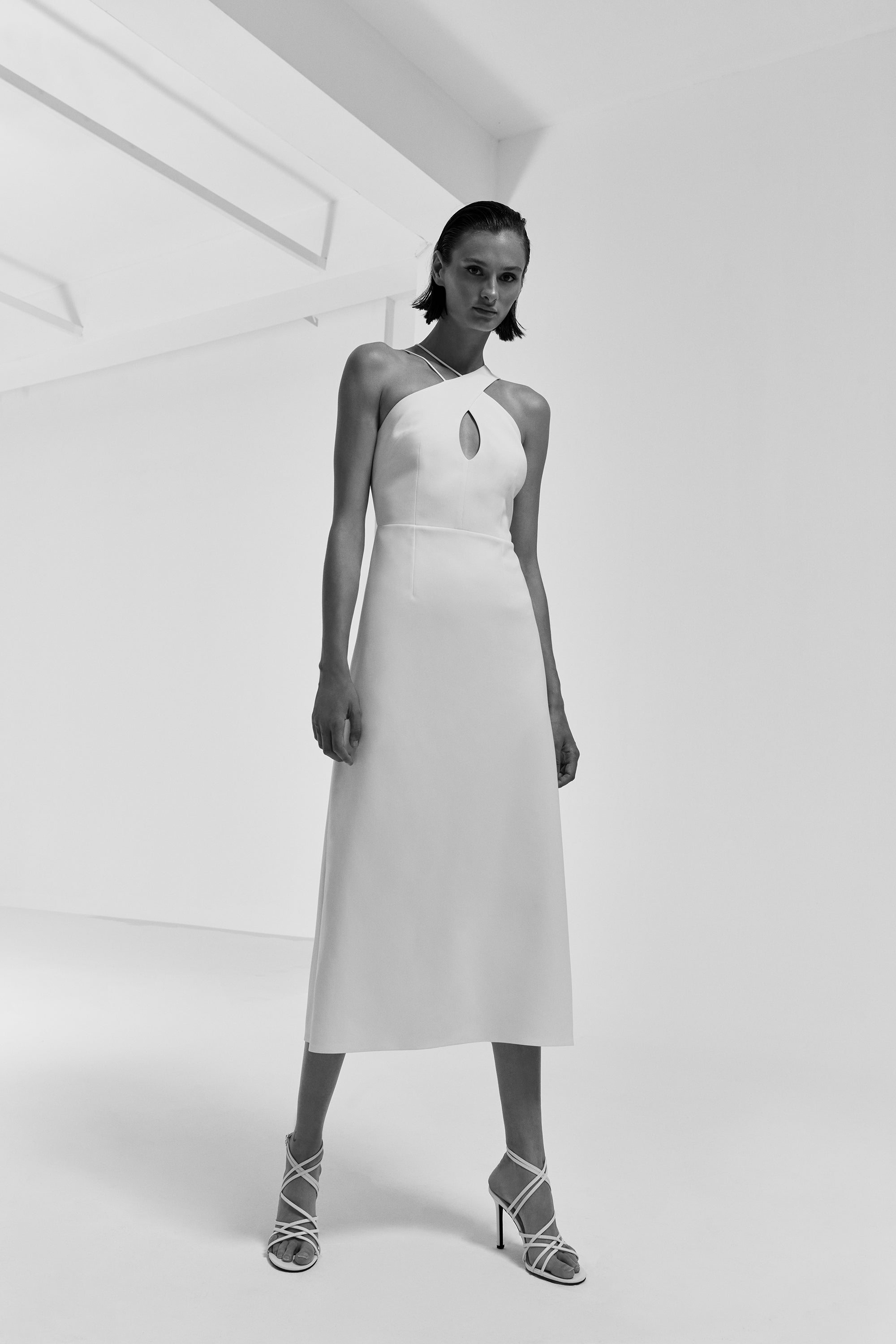 Hollow - Midi Dress With Front Tear Shaped Opening – ILA Official