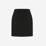 Janine - Mini Skirt With Front Slit in Black