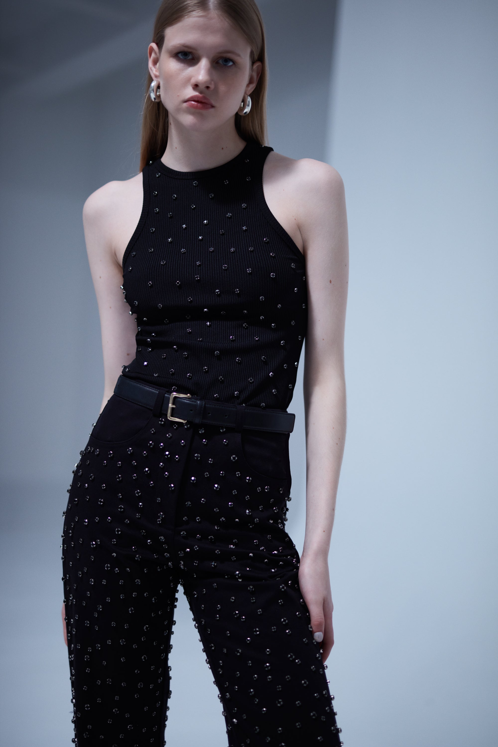 Mira - Embellished Cotton Trousers