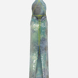 Mer - Gradient Sequin Maxi Dress With Open Back