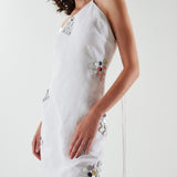 Odine - Linen Dress With Handmade Mirror Details